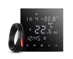 Podtynkowy, przewodowy regulator temperatury Pictor DS CZARNY AURATON