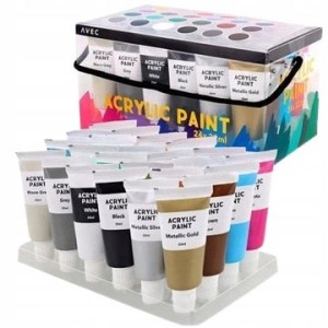 Farby Akrylowe Zestaw 24 Kolory X22ml Metaliczne