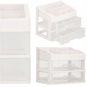 Organizer na kosmetyki 34x30x25cm mleczny pojemnik na biżuterię z przegródk