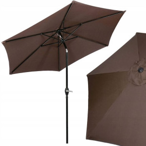 Parasol ogrodowy składany 260 cm duży na balkon brązowy