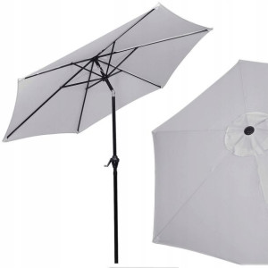 Parasol ogrodowy składany 260 cm duży na balkon szary
