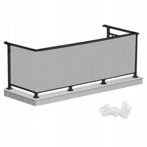 Osłona na balkon 0,8x5m mata balkonowa szara