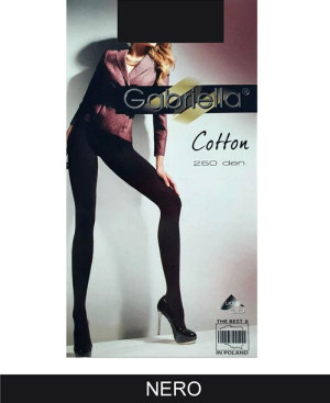 GABRIELLA Cotton Rajstopy 250 DEN k.:NERO r.:2