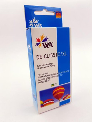 Tusz Wox Cyan Canon Cli 551C Z Chipem Zamiennik Cli551C (6509B001 )
