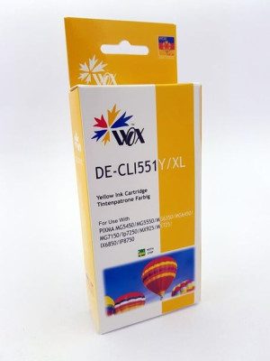 Tusz Wox Yellow Canon Cli 551Y Z Chipem Zamiennik Cli551Y (6511B001)
