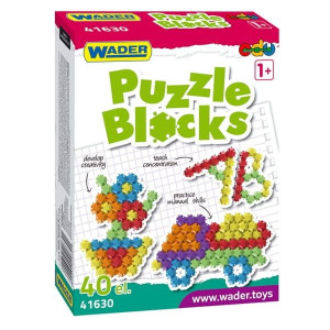 Klocki puzzle w kartonie 40 el.