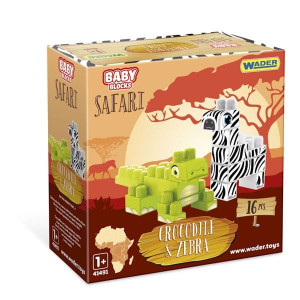 Baby Blocks Safari klocki krokodyl i zebra