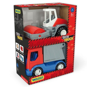 Tech Truck auta budowlane śmieciarka i walec w kartonie