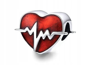 Zawieszka Charms SERCE EKG