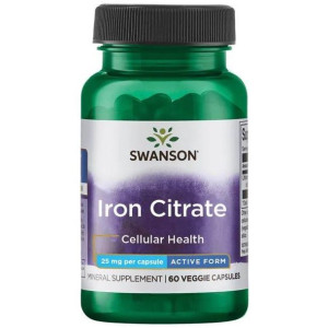 SWANSON Cytrynian Żelaza 25 mg 60 kaps.