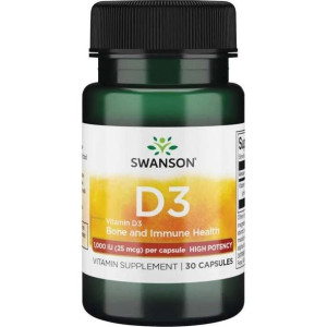 SWANSON Witamina D3 1000 IU 30 kaps.