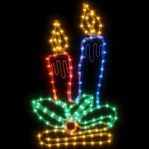 Świąteczna dekoracja świetlna w kształcie świec, 144 LED