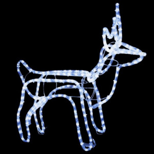 Składany renifer z oświetleniem, 120 LED, zimna biel