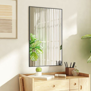 Lustro na drzwi czarne 50x80cm szkło i aluminium
