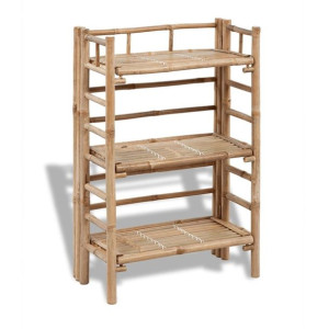 Stojak na rośliny trójpoziomowy bambus 56x30x85cm