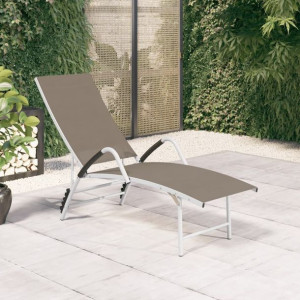 Leżak z tworzywa textilene i aluminium kolor taupe
