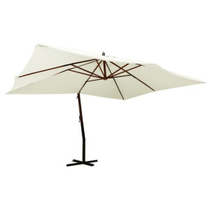 Parasol wiszący drewniany 400x300cm piaskowy