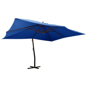 Parasol wiszący drewniany 400x300cm lazurowy