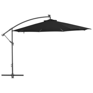 Parasol ogrodowy wiszący aluminium 350cm czarny