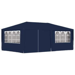 Namiot imprezowy ze ściankami 4x6m niebieski 90g/m²