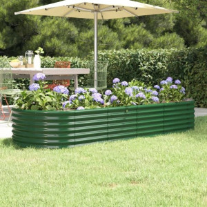 Donica ogrodowa stalowa 224x80x36cm zielona