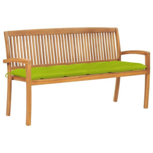 Ławka z poduszką 159cm drewno tekowe
