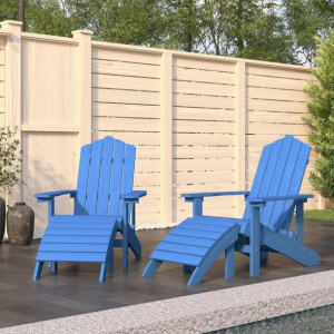 Krzesła Adirondack z podnóżkami 2 szt. niebieskie