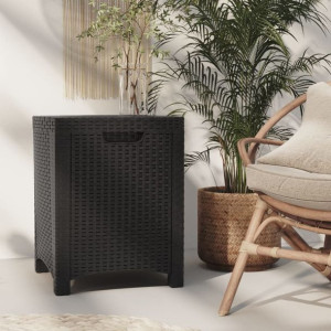 Skrzynia ogrodowa 39x39x46cm grafitowa rattan PP