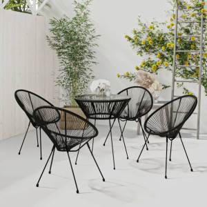 Zestaw ogrodowy 5-cz. rattan PVC czarny