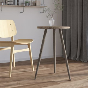 Stolik bistro szary Ø50x76cm MDF i żelazo