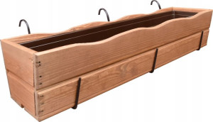 Skrzynka Balkonowa Drewniana Teak 84cm+wkład+haki