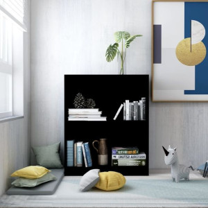 Regał na książki czarny 60x24x74.5cm płyta wiórowa