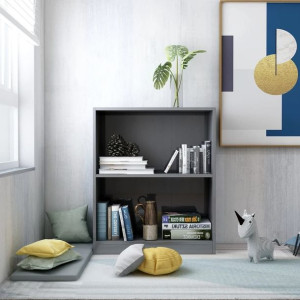 Regał na książki połysk szary 60x24x74.5cm