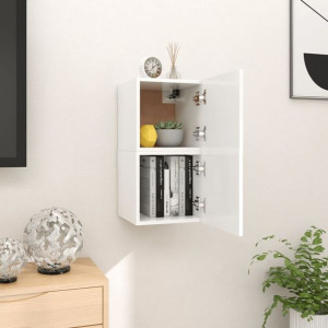 Szafki RTV wiszące 2 szt. białe 30.5x30x30cm