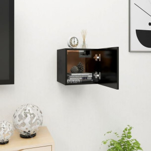 Szafka RTV wisząca czarna 30.5x30x30cm