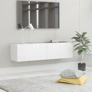 Szafka RTV połysk biała 120x30x30cm płyta wiórowa
