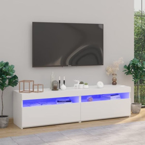 Szafki RTV z LED 2 szt. białe 75x35x40cm