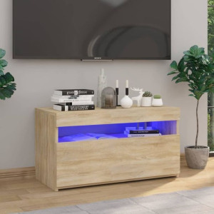 Szafka RTV z LED dąb sonoma 75x35x40cm