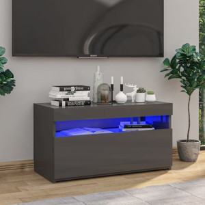 Szafka RTV z LED szara połysk 75x35x40cm
