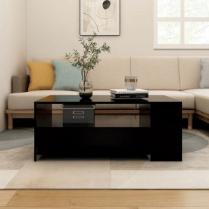 Stolik kawowy czarny 102x55x42cm płyta wiórowa