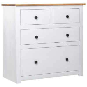 Komoda biała 80x40x83cm drewno sosnowe seria Panama