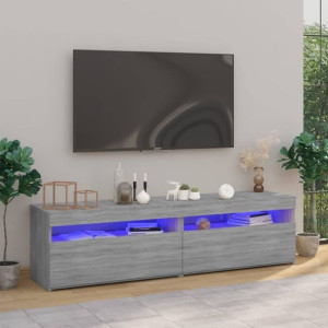 Szafki RTV z LED 2 szt. szary dąb 75x35x40cm