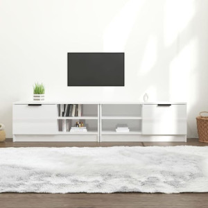Szafki RTV 2 szt. białe połysk 80x35x36.5cm