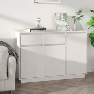 Szafka biała 110x34x75cm lite drewno sosnowe