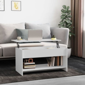 Stolik kawowy biały 102x50x52.5cm płyta wiórowa