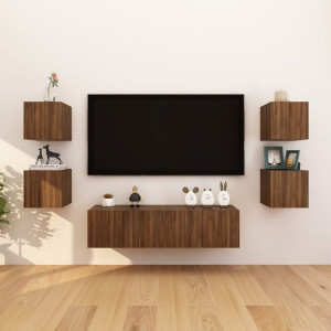 Szafki RTV wiszące 8 szt. brązowy dąb 30.5x30x30cm