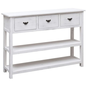 Szafka antyczna biel 108x30x76cm lite drewno paulowni