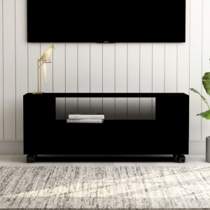 Szafka RTV czarna 120x35x43cm płyta wiórowa