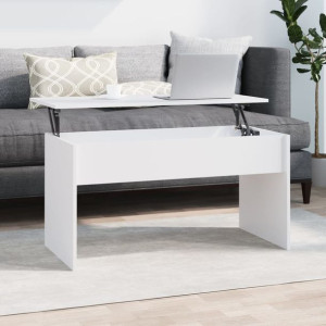 Stolik kawowy biały 102x50.5x52.5cm płyta wiórowa