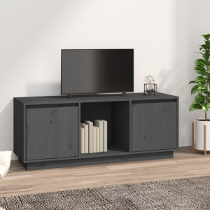 Szafka RTV szara 110.5x35x44cm lite drewno sosnowe
